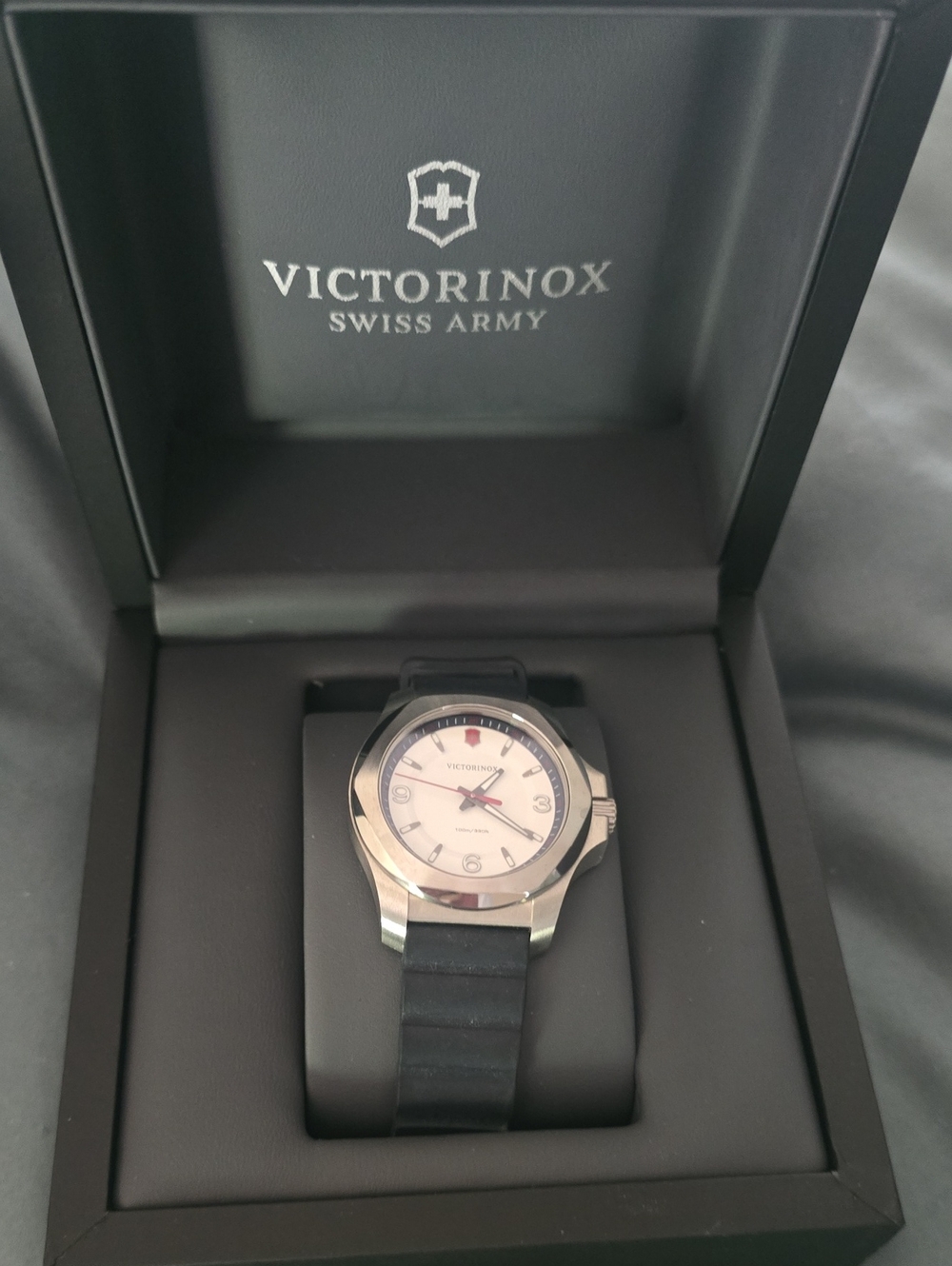 Victorinox Silver Case Watch with Navy Blue Strap